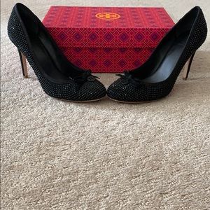 Tory Burch Black Suede Pumps